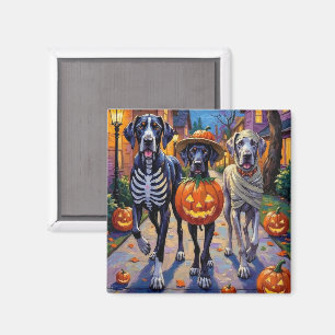 Aimant Costumes d'Halloween pour Great Dane en tournée de