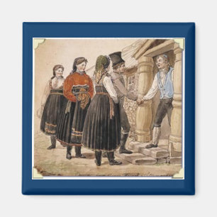 Aimant Costumes folkloriques norvégiens de région de