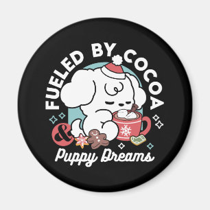 Aimant Cosy Puppy Dreams - Chocolat chaud et Noël