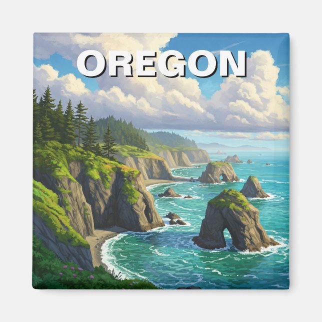 Aimant Côte de l'Oregon Travel (Devant)