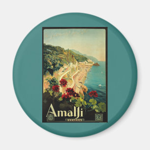 Aimant Côte italienne d'Amalfi, Poster Vintage voyage Ita