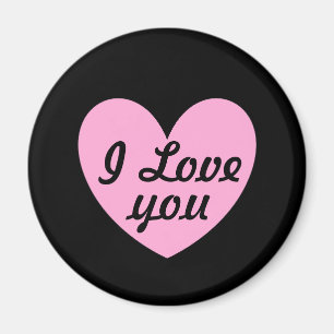 Aimant Coton Candy Pink coeurs de polka sur noir