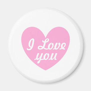 Aimant Coton Candy Pink coeurs sur blanc