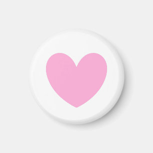 Aimant Coton Candy Pink coeurs sur blanc