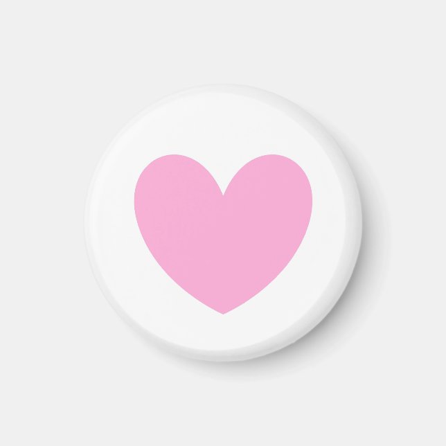 Aimant Coton Candy Pink coeurs sur blanc (Devant)