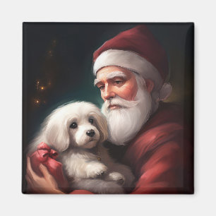 Aimant Coton De Tulear Avec Noël Du Père Noël