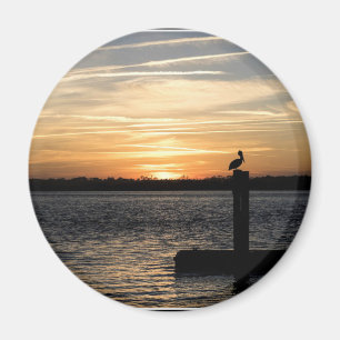 Aimant Couché de soleil de Floride avec Pélican