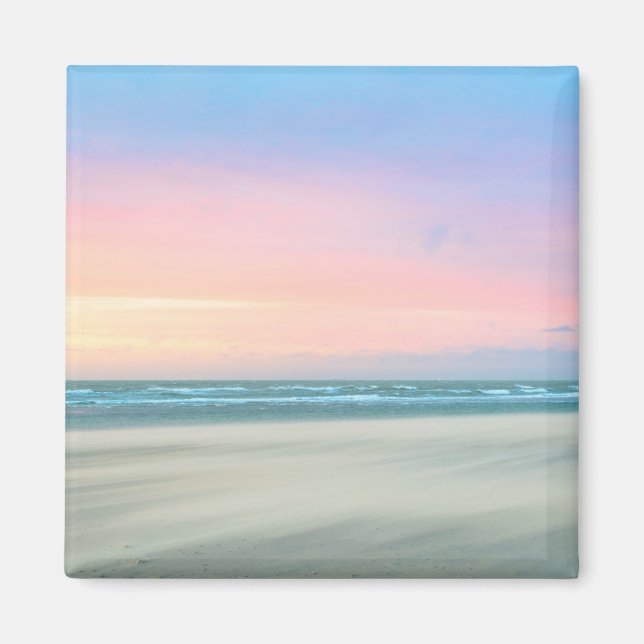 Aimant Coucher de soleil Abstrait sur la plage de La Haye (Devant)