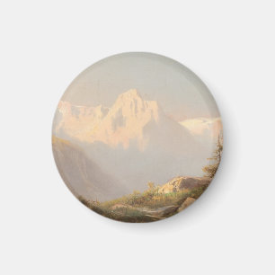 Aimant Coucher de soleil dans les montagnes - Carl Lafite