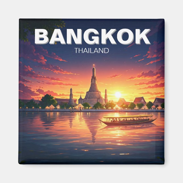 Aimant Coucher de soleil de Bangkok Wat Arun (Devant)