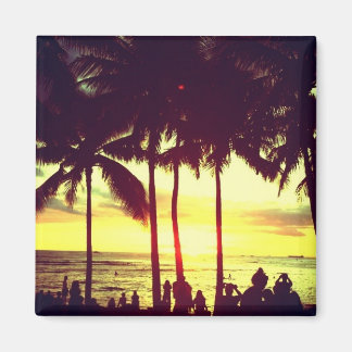 Aimant Coucher de soleil de la plage de Waikiki