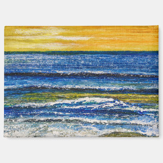 Aimant - Coucher de soleil et vagues marines