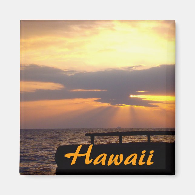 Aimant Coucher de soleil Hawaii Horizon (Devant)