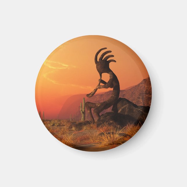 Aimant Coucher de soleil Kokopelli (Devant)