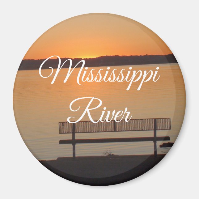 Aimant Coucher de soleil pacifique du Mississippi (Devant)