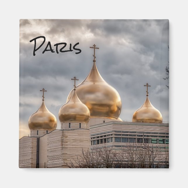 Aimant Coucher de soleil sur la cathédrale orthodoxe russ (Devant)