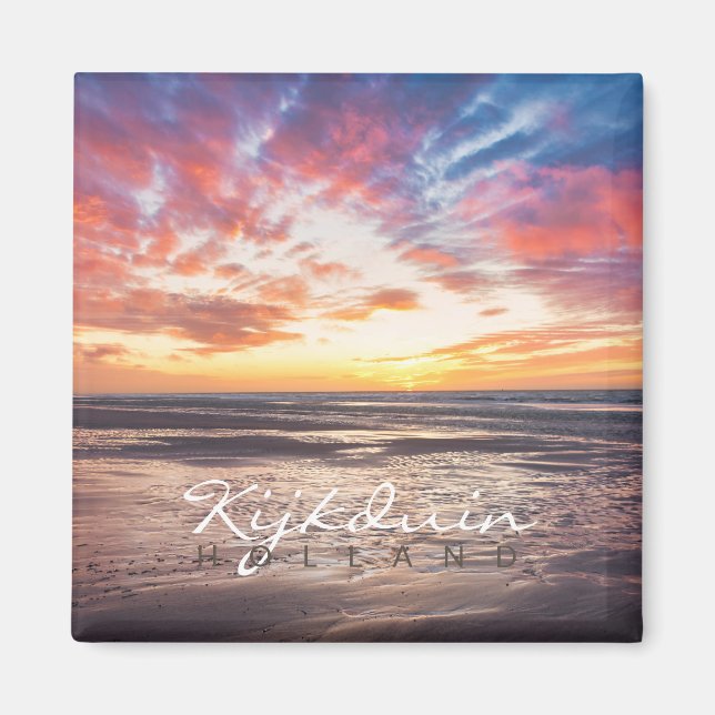 Aimant Coucher de soleil sur la plage et la mer (Devant)