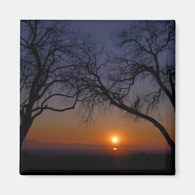 Aimant Coucher de soleil sur le lac de sel (Devant)