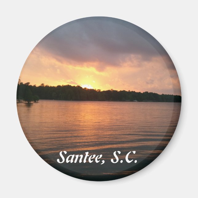 Aimant Coucher de soleil sur le lac Marion Santee SC (Devant)