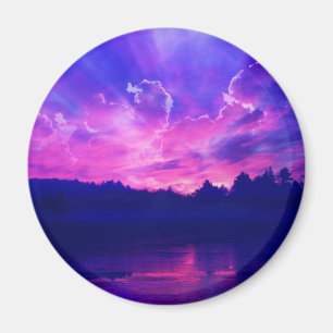 Aimant Coucher de soleil sur l'horizon