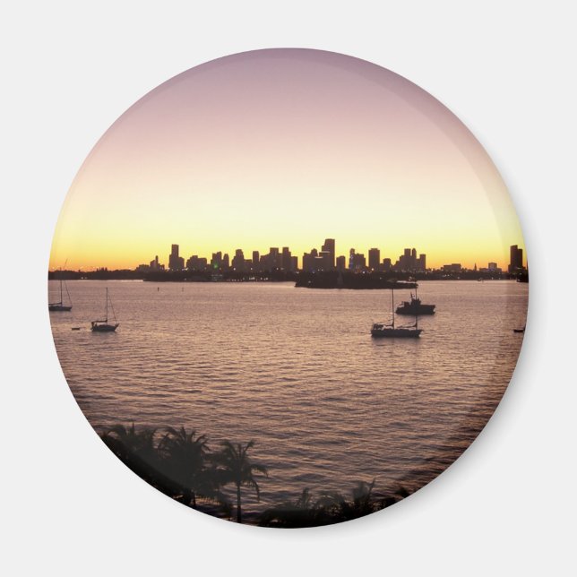 Aimant Coucher de soleil sur Miami (Devant)