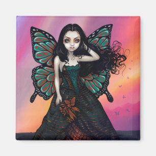 Aimant "Coucher de soleil sur papillon"