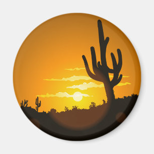 Aimant Coucher du soleil de cactus