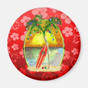 Aimant Coucher du soleil de plage de Noël