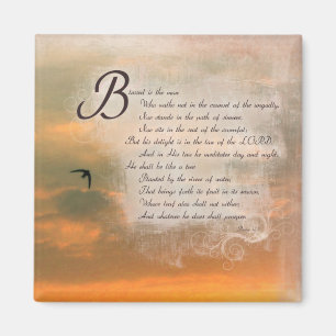 Aimant Coucher du soleil et psaumes - la bible exprime le