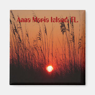 Aimant Coucher du soleil sur l'île d'Anna Maria, FL.,