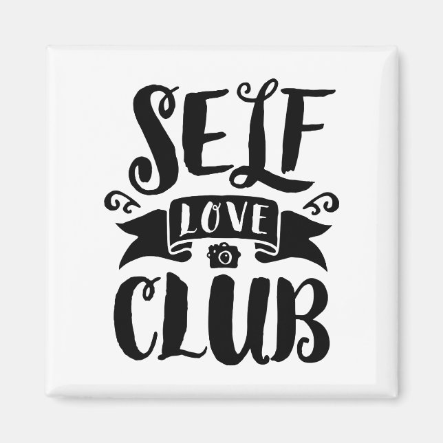 Aimant Couleur Arrière - plan personnalisé Self Love Club (Devant)