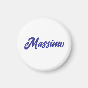 Aimant Couleur bleu profond, calligraphie moderne simple