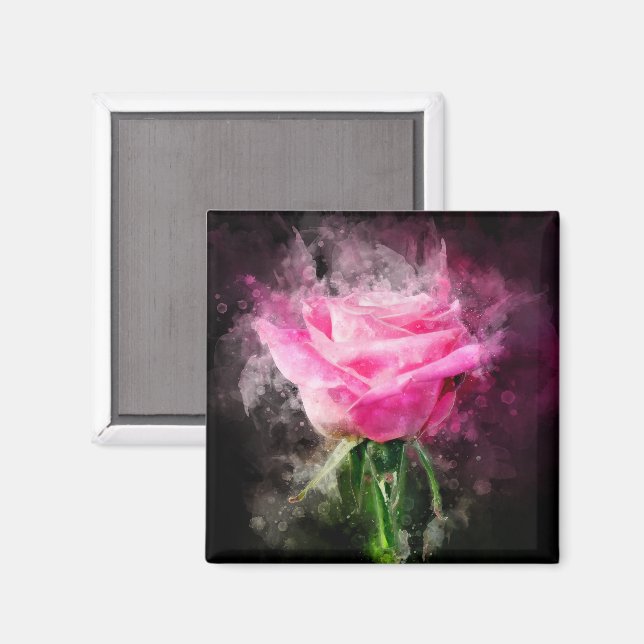Aimant Couleur de fleur rose - bb (Recto/Verso)