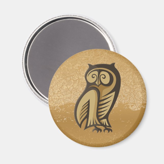 Aimant Couleur du symbole de hibou (Recto/Verso)