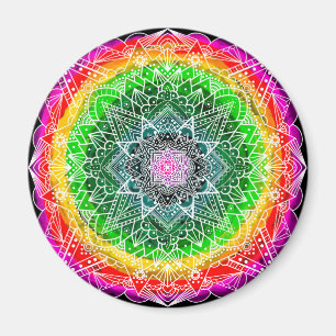 Aimant Couleur éclaté Rainbow Prism Mandala