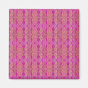 Aimant Couleur Rose Paisley rayé