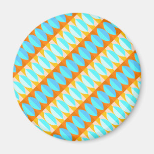 Aimant Couleur Turquoise Bleu Orange Jaune Motif