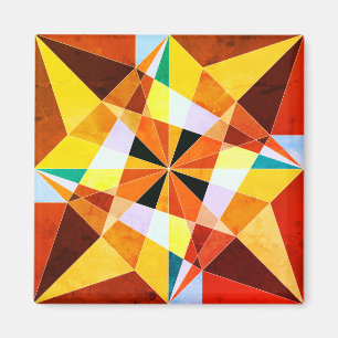 Aimant Couleurs chaudes Cool formes géométriques angulair