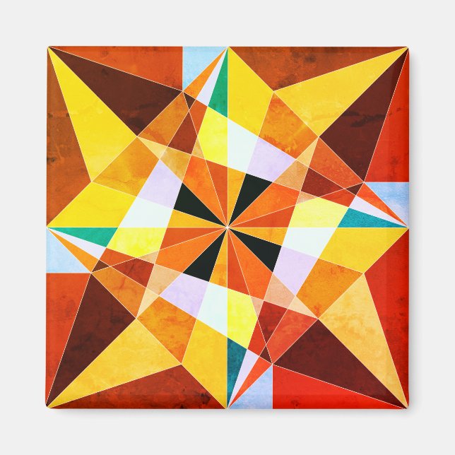 Aimant Couleurs chaudes Cool formes géométriques angulair (Devant)