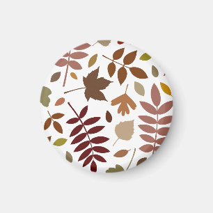 Aimant Couleurs d'automne en blanc pour les Feuilles tomb