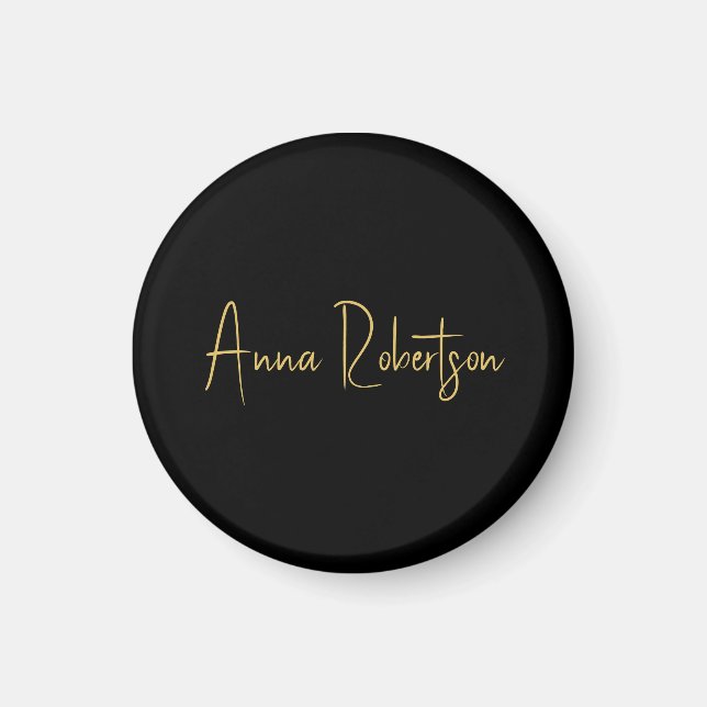 Aimant Couleurs d'or Noir Calligraphie professionnelle te (Devant)