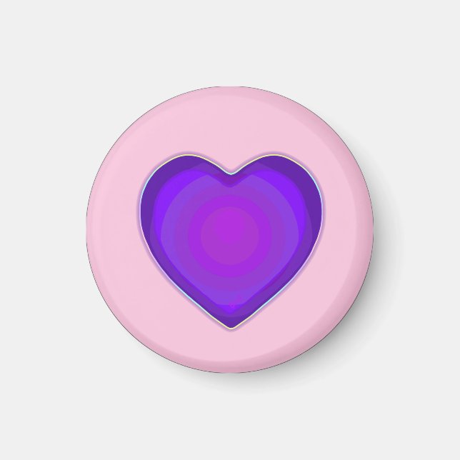 Aimant Couleurs pastel & coeurs violets battre (Devant)