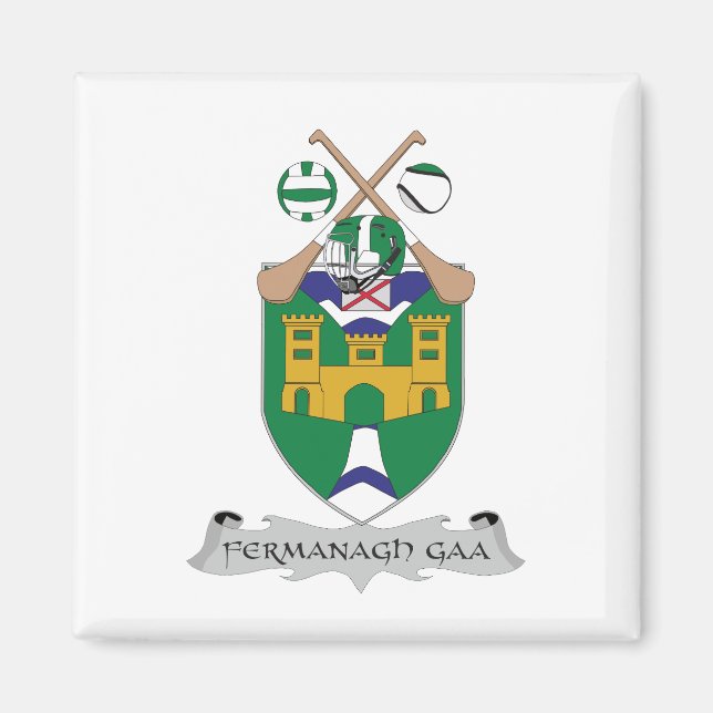 Aimant Couleurs pour l'équipe GAA du Comté de Fermanagh (Devant)