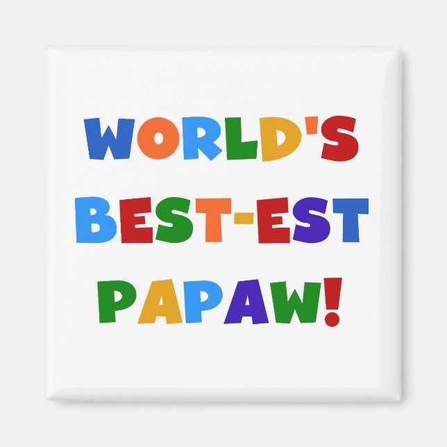Aimant Couleurs vives Meilleures t-shirts et cadeaux Papa (Devant)