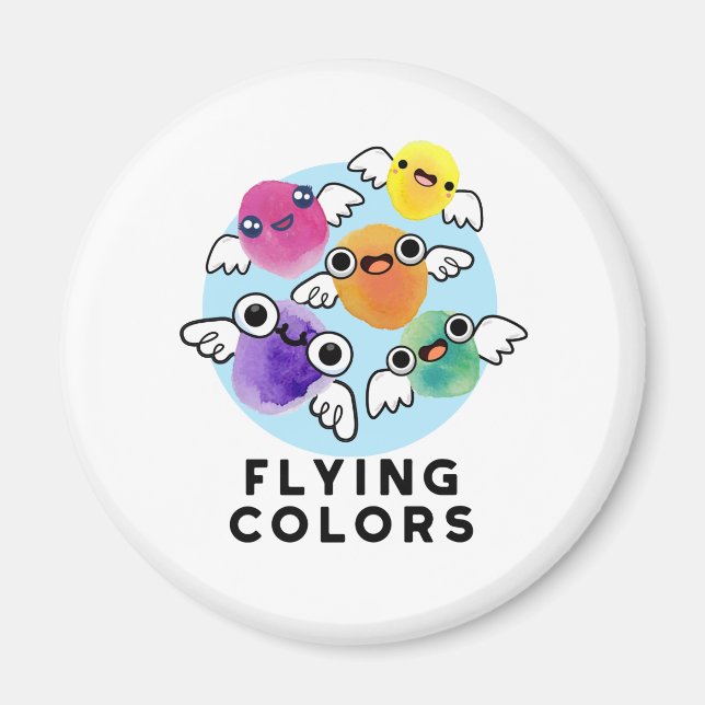 Aimant Couleurs Volantes amusantes Couleurs des ailes col (Devant)