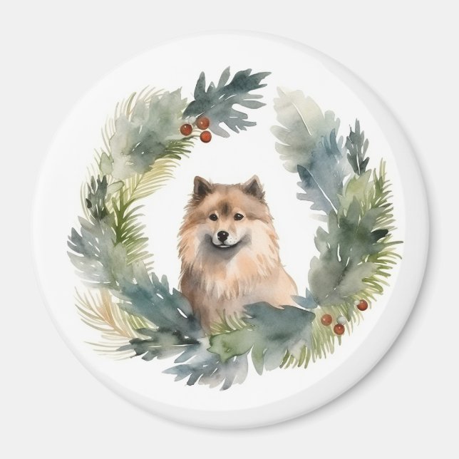 Aimant Coupe de fête de la couronne de Noël finlandaise (Devant)