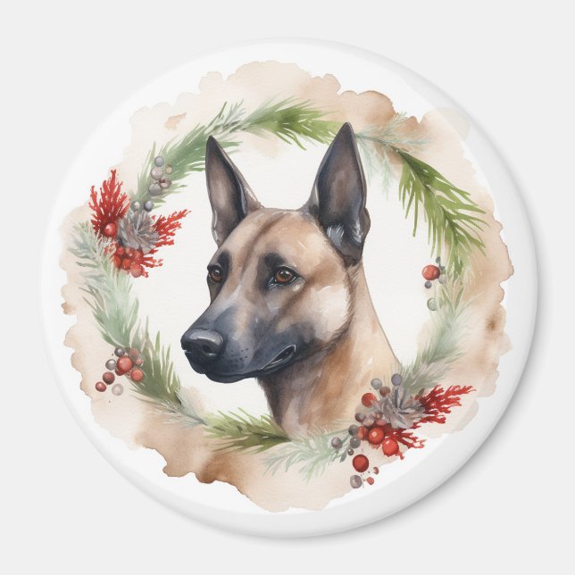 Aimant Coupe de Fête de la couronne de Noël Malinoi (Devant)