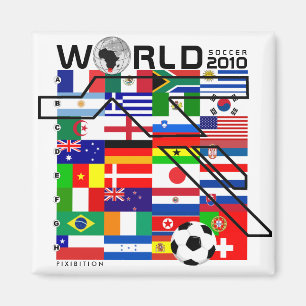 Aimant Coupe du monde 2010 Tous les drapeaux de l'équipe 