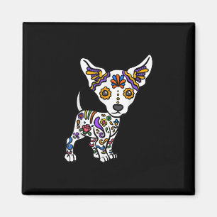 Aimant coupe sugar skull chihuahua