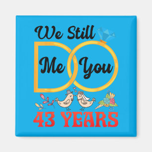 Aimant Couple 43e anniversaire de mariage Marié 43 ans